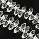 Faceted Teardrop Transparent Glass Bead Strands US-GLAA-R155-6x12-14-1