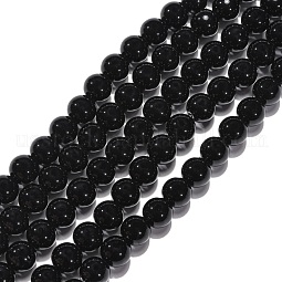 Synthetic Black Stone Beads Strands US-G-G088-10mm