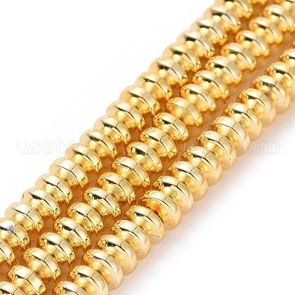 Electroplate Non-magnetic Synthetic Hematite Beads Strands US-G-L485-04B-G-1