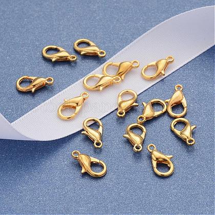 Zinc Alloy Jewelry Findings Golden Lobster Claw Clasps US-X-E102-G-1