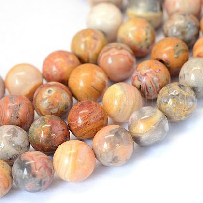 Natural Crazy Agate Round Bead Strands US-G-E334-8mm-20-1