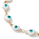 Evil Eye 304 Stainless Steel Enamel Link Chains Bracelets & Necklaces Jewelry Sets US-SJEW-JS01152-6