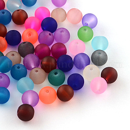 Transparent Frosted Glass Beads US-FGLA-R001-6mm-M