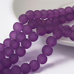 Baking Paint Transparent Glass Bead Strands US-GLAA-S031-8mm-36