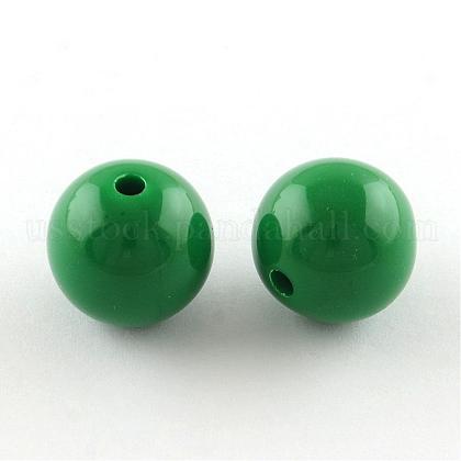 Round Bubblegum Chunky Acrylic Beads US-PAB709Y-12-1