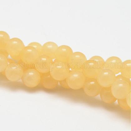Natural Yellow Jade Bead Strands US-G-K121-02-6mm-1