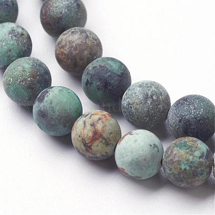Natural African Turquoise(Jasper) Bead Strands US-G-G957-25-6mm-1