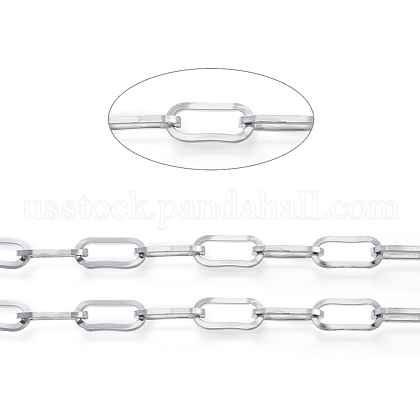 304 Stainless Steel Paperclip Chains US-CHS-D030-02P-1