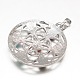 Chakra Jewelry Brass Gemstone Flat Round Pendants US-KK-J298-17-NR-2