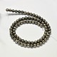Natural Pyrite Round Beads Strands US-G-F197-10-10mm-2