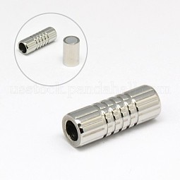 304 Stainless Steel Magnetic Clasps with Glue-in Ends US-STAS-K006-6mm-33C