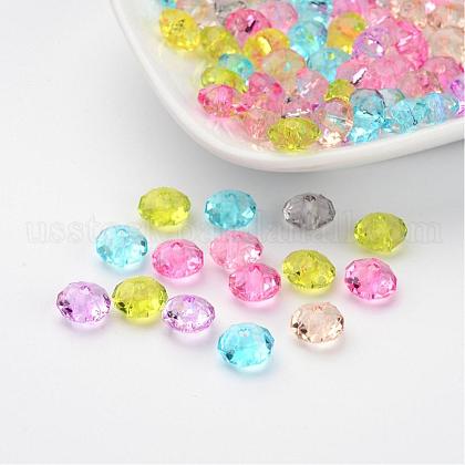 Transparent Acrylic Faceted Rondelle Beads US-X-PL408Y-1