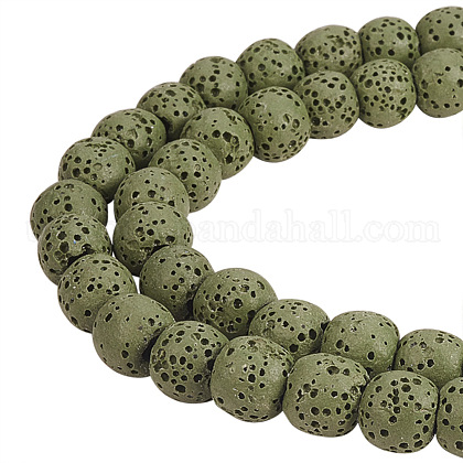 Synthetical Lava Rock Bead Strands US-G-PH0022-08-1