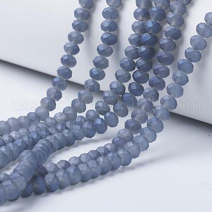 Electroplate Transparent Glass Beads Strands US-EGLA-A034-T10mm-X04-1