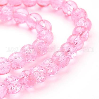 Spray Painted Crackle Glass Beads Strands US-CCG-Q001-6mm-02-1
