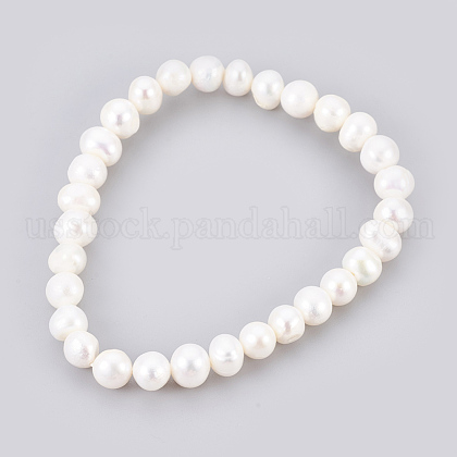 Grade A Pearl Stretch Bracelets US-BJEW-JB03911-1