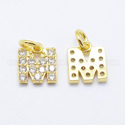 Brass Micro Pave Grade AAA Cubic Zirconia Charms US-ZIRC-P067-11G-M-NR-1