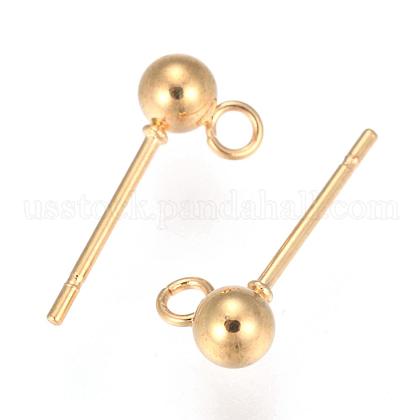 202 Stainless Steel Ball Stud Earring Findings&nbsp;US-STAS-F141-06G-4mm-2