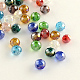 Electroplate Faceted Rondelle AB Color Plated Transparent Glass Beads US-GLAA-R152-6mm-M2-1