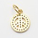 CZ Brass Micro Pave Cubic Zirconia Peace Sign Charms US-ZIRC-L018-05-3