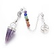 Chakra Jewelry Natural Amethyst Cone Dowsing Pendulums US-G-G771-E02-2