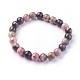 Natural Rhodonite Beads Stretch Bracelets US-BJEW-F380-01-B16-2