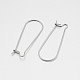 304 Stainless Steel Hoop Earrings Findings Kidney Ear Wires US-STAS-N060-01-1