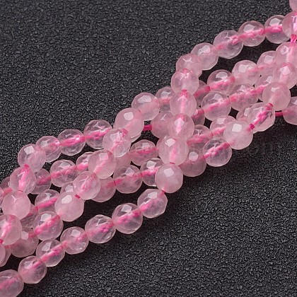 Natural Rose Quartz Beads Strands US-G-G099-F4mm-15-1