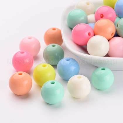 Solid Chunky Bubblegum Acrylic Ball Beads US-SACR-R835-14mm-M-1