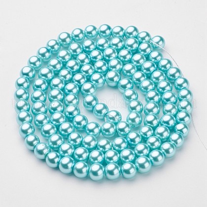 Glass Pearl Beads Strands US-HY-8D-B12-1