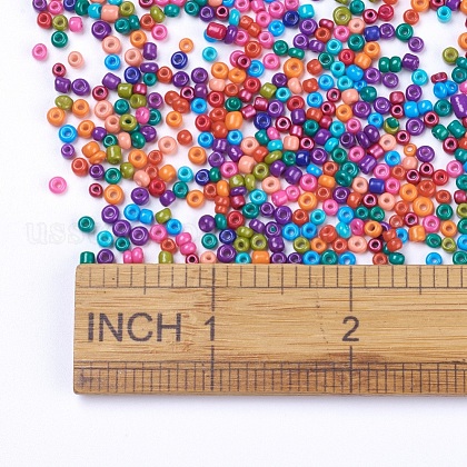 8/0 Baking Paint Glass Seed Beads US-SEED-S002-KM-1