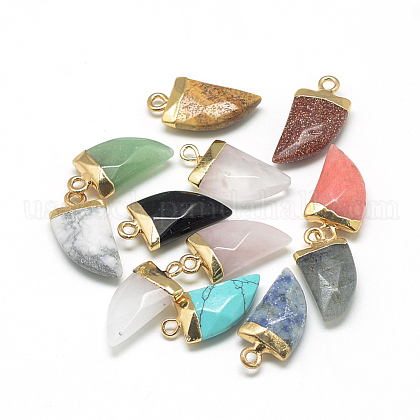 Natural & Synthetic Mixed Stone Pointed Pendants US-G-Q966-13-1