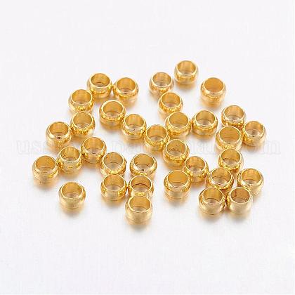 Brass Crimp Beads US-KK-L022-G-1