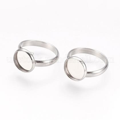 Adjustable 304 Stainless Steel Finger Rings Components US-STAS-L193-P-10mm-1