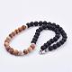 Frosted Natural Gemstone Beaded Necklaces US-NJEW-JN01939-2