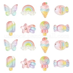 48Pcs 8 Styles Transparent Resin Cabochons US-RESI-CJ0004-79