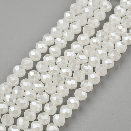 Electroplate Glass Beads Strands US-EGLA-A034-J10mm-A01-1