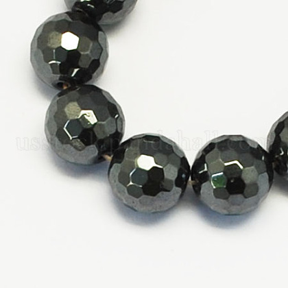 Non-magnetic Synthetic Hematite Beads Strands US-G-S084-10mm-1
