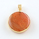 Dyed Natural Agate Flat Round Pendants US-G-R275-120-2