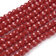 Opaque Solid Color Faceted Glass Beads Strands US-EGLA-J047-6x4mm-05-1