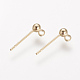 Brass Stud Earring Findings US-X-KK-T014-66G-2