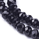 Faceted Rondelle Transparent Glass Beads Strands US-GLAA-R029-4mm-17A-3