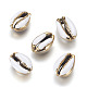 Electroplated Cowrie Shell Beads US-BSHE-G019-01G-B-1