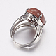 Natural & Synthetic Gemstone Wide Band Finger Rings US-RJEW-K224-A-4