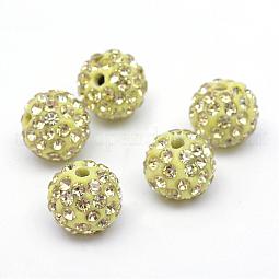 Polymer Clay Pave Rhinestone Beads US-RB-Q197-10mm-24