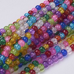 Crackle Glass Beads Strands US-GGM001