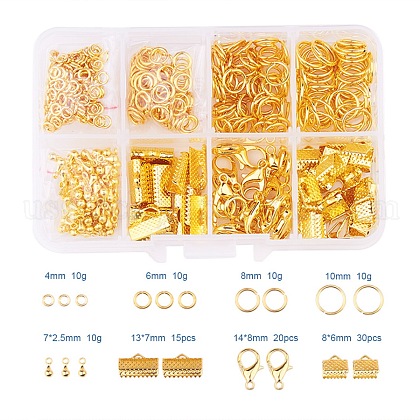Rectangle 1Box Jewelry Findings 20PCS Alloy Lobster Claw Clasps US-FIND-PH0002-01G-B-1