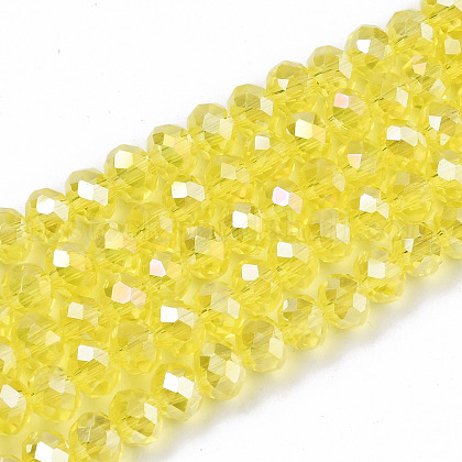 Electroplate Glass Beads Strands US-EGLA-A034-T6mm-B21-1