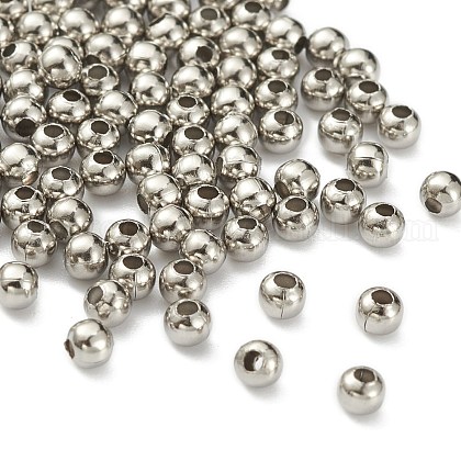 304 Stainless Steel Hollow Round Seamed Beads US-STAS-R032-3mm-1