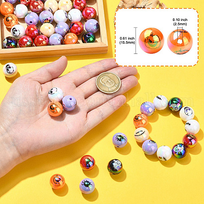 50Pcs Halloween Theme Plating Acrylic Beads&nbsp;US-OACR-CJ0002-21-2